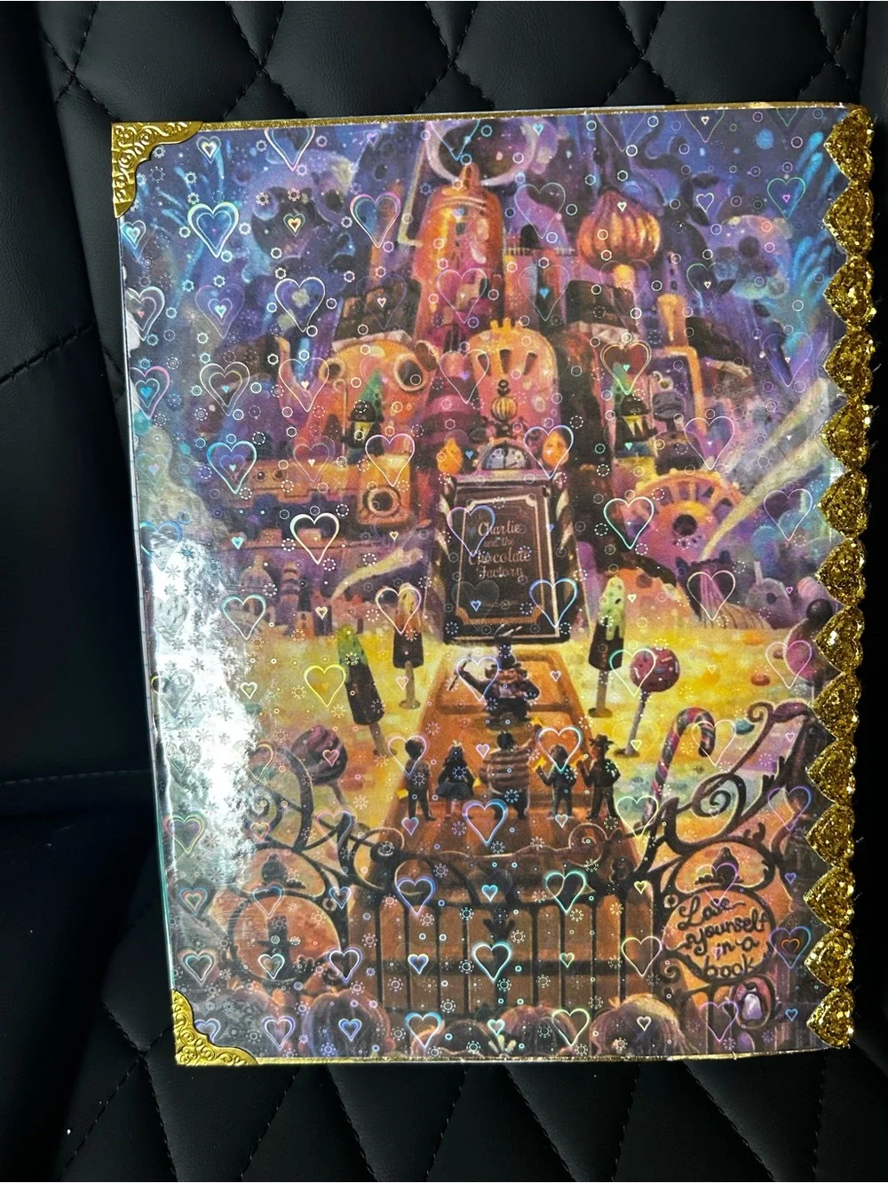 Handmade My Golden Ticket Journal Holographic Gold & Purple